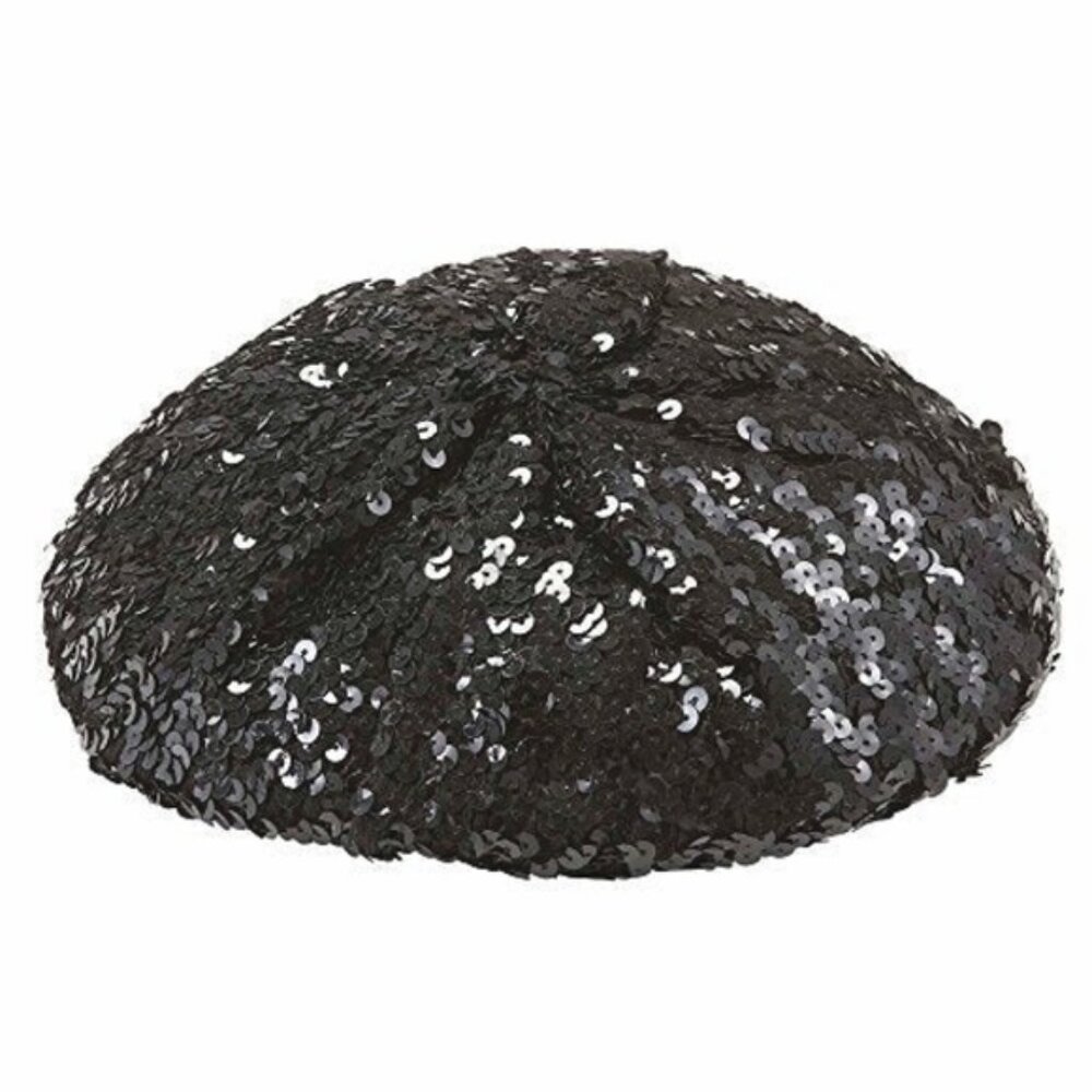 Childrens Place Sequin Beret Hat Gunmetal Silver Gray Party Fashionista - Picture 2 of 12